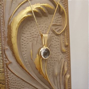 Colar Pin - Cristal Ouro