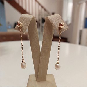 Brincos Bolinha Gotas de Pérolas Ouro