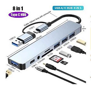 Hub Usb Tipo C Expansor 8 em 1