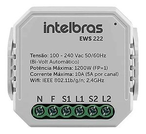 Interruptor controlador de carga wifi ews 222 - intelbras