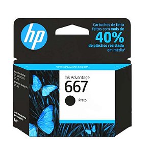 Cartucho hp 667 preto original