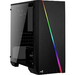 Gabinete gamer aerocool minicylon preto rgb lateral acrilico