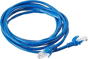 Cabo de Rede Patch Cord Cat5e c Rj45 2,50 Metros - Azul