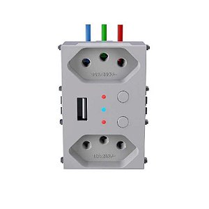 Tomada dupla com usb smart wi-fi whome refinatto branco