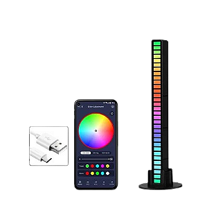 Rgb luz de tira 32 led, musica ritmo, lampada decoracao