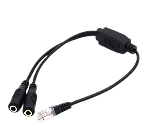 Cabo duplo 3.5mm jack de audio femea para macho rj9 plug adaptador 30cm