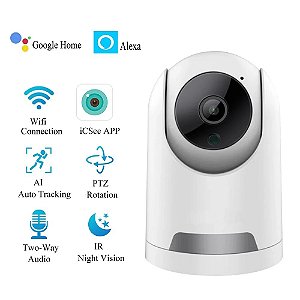 Camera de vigilancia de seguranca interna wifi, deteccao de movimento hontusec-icsee