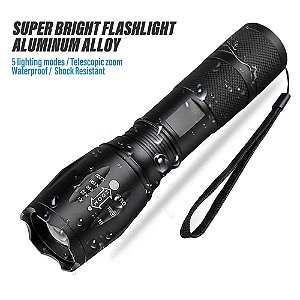 Lanterna led de alta potencia 5 modos de iluminaçao prova d agua