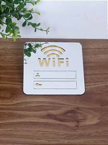 Placa WIFI para escrever senha auto colante quadrada 12x12cm