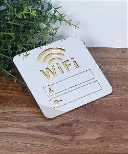 Placa WIFI para escrever senha auto colante quadrada 10x10cm