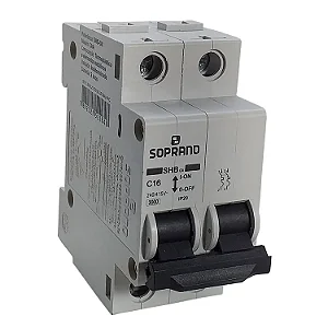 Disjuntor Din Shb C 2X 16A 3KA - Soprano