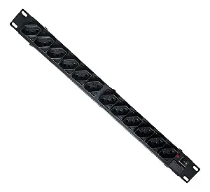 Regua Rack 19 Filtro Linha 10a 12 Tomadas Extensão Eletrica 1MT - Mvolt