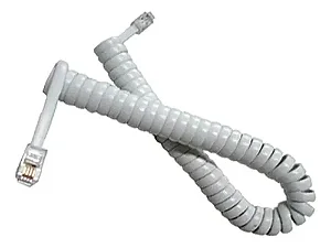 Cabo Fio Espiral Telefone Fixo 1 Unidade Com 2 Rj 9 Branco
