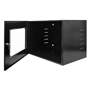 Rack Padrao 19 8UX350 Economic Porta Acrilico Preto - MaxEletron