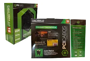 Cabo Hdmi 2.0 4K 19 Pinos 15 MT Pci Cabos