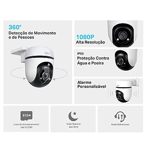 Camera Wi-Fi De Seguranca Externa 1080P Full Hd Tapo Tc40