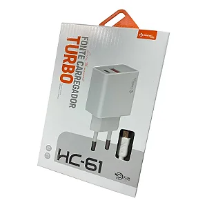 Carregador Turbo Fonte 2 em 1 + Cabo Hc-61 Lightning Pmcell