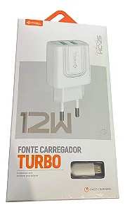 Carregador Turbo Fonte 2 em 1 + Cabo Hc-25 Micro-USB Pmcell