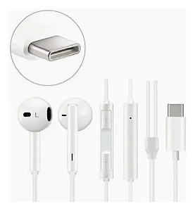 Fone De Ouvido Tipo C Auricular Com Fio E Microfone PMCELL FO-51 - Cor Branco