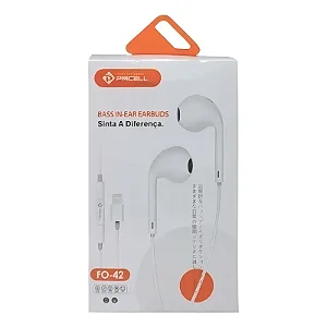Fone de Ouvido com Fio USB Para Lightning PMCell FO-42 Cor Branco