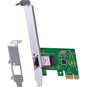 Placa De Rede 10/100/1000 Pci-E Prv1000E Com Suporte Low Profile