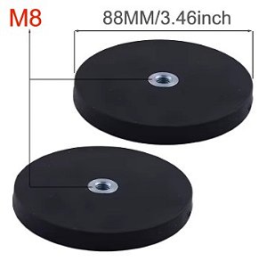 Par de Ima Rosca Interna Base Magnética 88mm M8