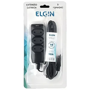 Extensão Elétrica 3 Tomadas, 2P 10M - Elgin