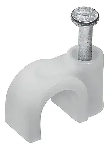 Fixa Cabo Miguelão 8MM Para Cabo Rg59 Branco Prego De 19MM