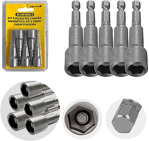 Ferramenta Kit 5 Soquetes cahao magnetico BOM-5012