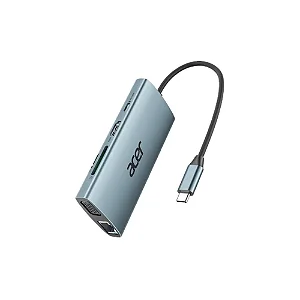 Hub Acer Ook390 USB-C 3.1, 9 em 1, para Hdmi, Vga, Ethernet, 3x Usb 3.1, Usb-C 100W, Cartão Sd