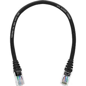 Patch Cord Cat6 30 Cm Preto Rede - CabosPathCord