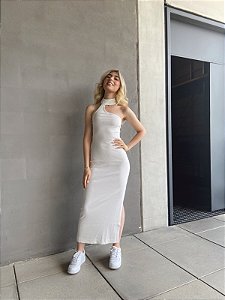 vestido pérola off white