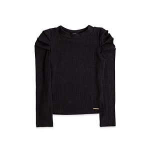 BLUSINHA MANGA BUFANTE CANELADA