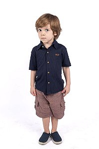 CONJ BERMUDA MAQUINETADA COM CAMISA MALHA CANELADA