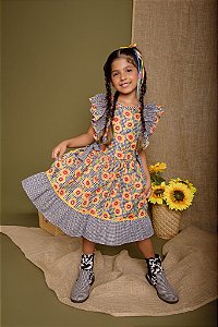VESTIDO JUNINO GIRASSOL