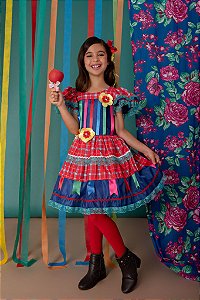 VESTIDO JUNINO BANDEIRINHAS