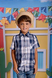 CAMISA TRICOLINE JUNINA MANGA CURTA