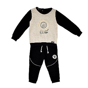 CONJ CALÇA E BLUSA MOLETOM LEAOZINHO