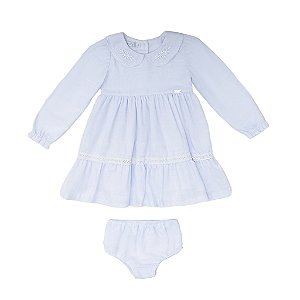 VESTIDO GOLA BORDADA BATIZADO