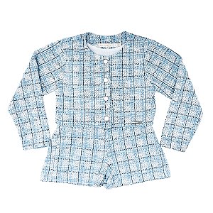 CONJ BLUSA CASACO E SHORTS DE TWEED