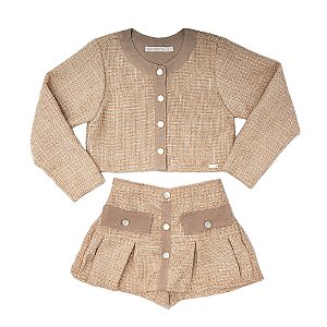 CONJ CASACO DIOR E SAIA DE PREGAS