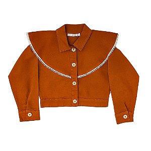 JAQUETA SARJA DETALHE DE RENDA
