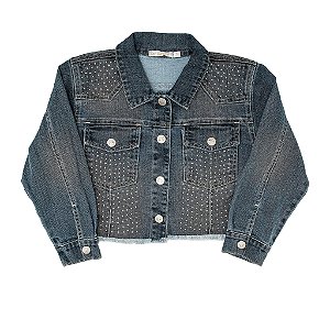JAQUETA JEANS COM STRASS