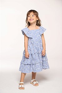 Vestido tricoline bordado