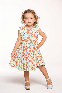 Vestido viscose estampado cherry