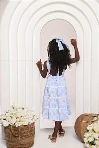 Vestido midi viscose flores