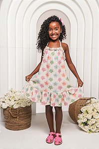 Vestido de malha croche flor