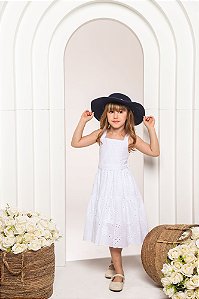 Vestido de laise com barrado