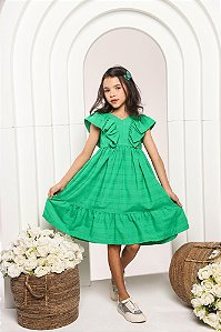 Vestido midi maquinetado