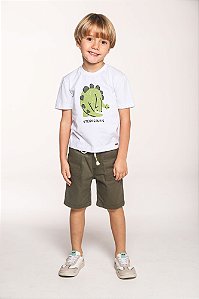 Conjunto bermusa sarja e camiseta dino